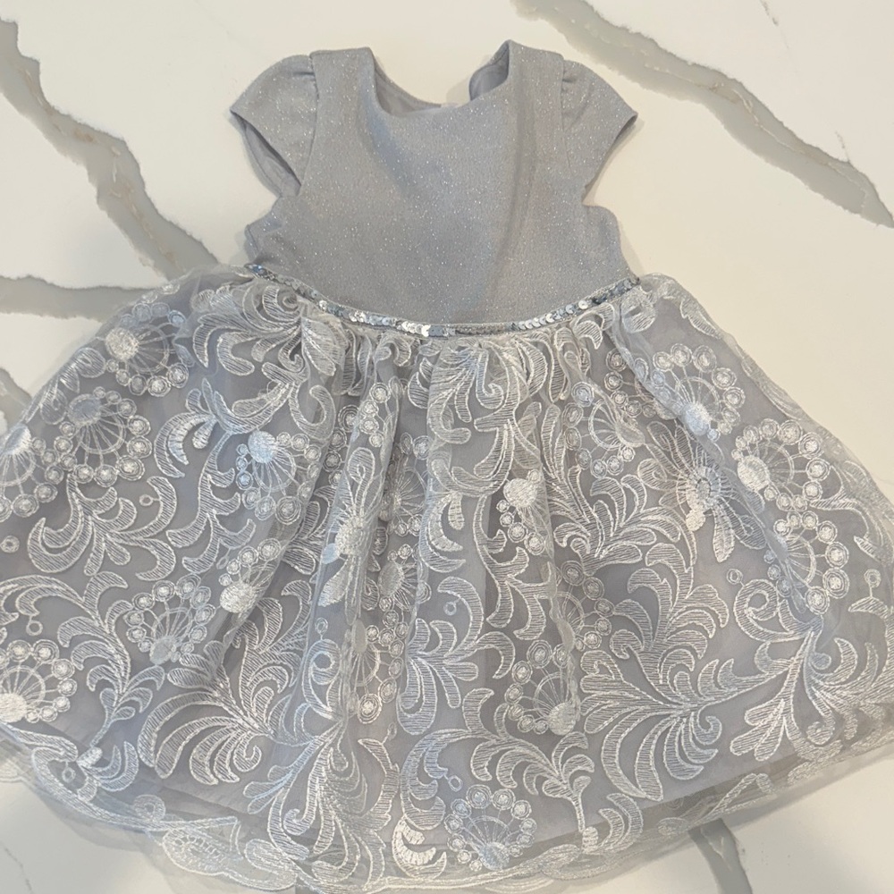 Nannette Kids Shimmering Silver Dress